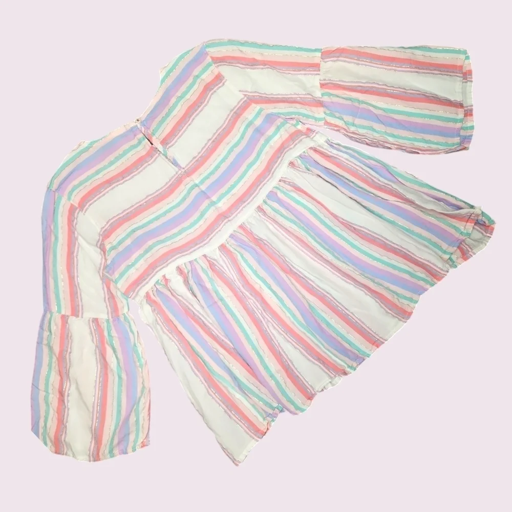 Carter's Girls Stripe Pink Purple Top Size 14